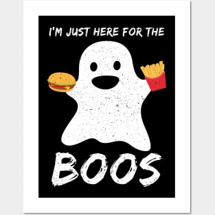 I'm just here for the boos Funny hamburger Lover Halloween Posters and Art